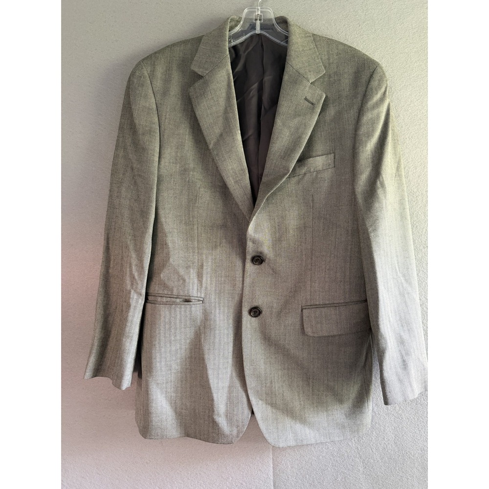 Ralph Ralph Lauren Blazer Sport Coat Mens 38S Gray Silk Wool Herringbone Jacket